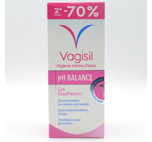 VAGISIL HIGIENE INTIMA DIARIA CON GYNOPREBIOTIC DUPLO 2ºU 70% DTO Infección vaginal y probióticos