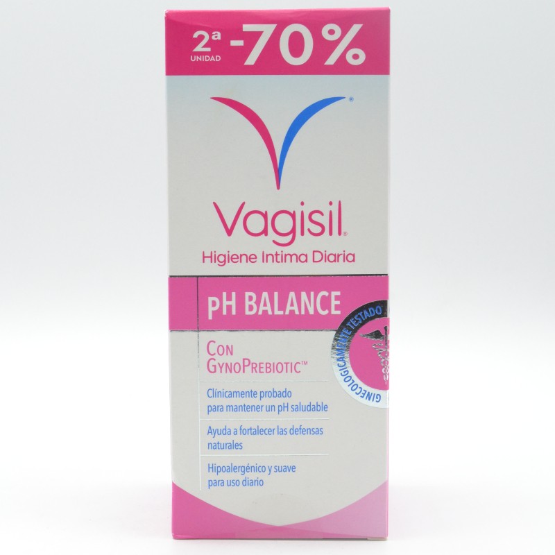 VAGISIL HIGIENE INTIMA DIARIA CON GYNOPREBIOTIC DUPLO 2ºU 70% DTO Infección vaginal y probióticos