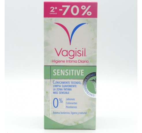 VAGISIL HIGIENE INTIMA DIARIA SENSITIVE DUPLO 2ºU 70% DTO Higiene diaria