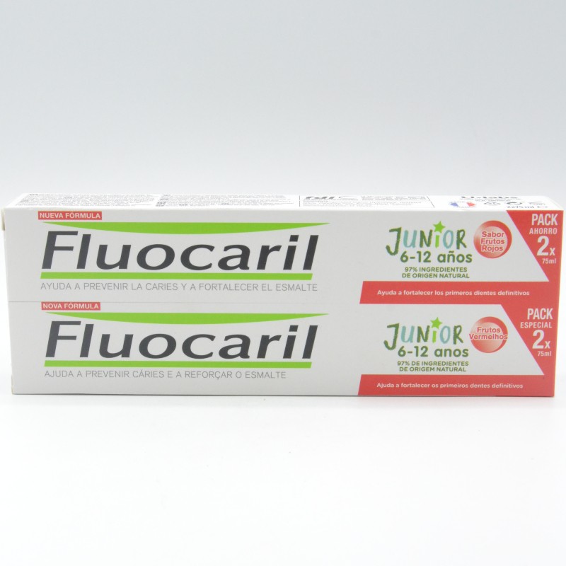 FLUOCARIL JUNIOR DUPLO 6-12 AÑOS GEL FRUTOS ROJOS 2X75 ML Infantil