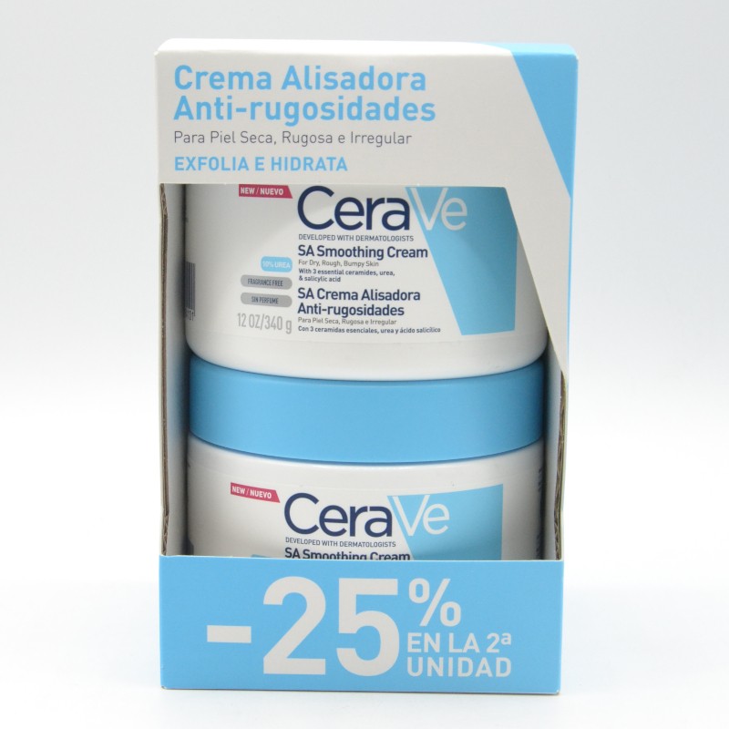 CERAVE SA DUPLO CREMA ALISADORA ANTI-RUGOSIDADES 340G X 2 UDS Hidratación y piel atópica