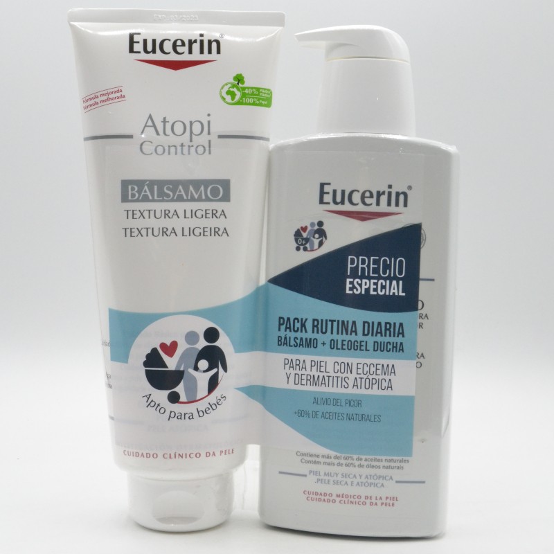 EUCERIN ATOPIC CONTROL BALSAMO 400ML + OLEOGEL DUCHA 400ML PRECIO ESPECIAL Hidratación y piel atópica