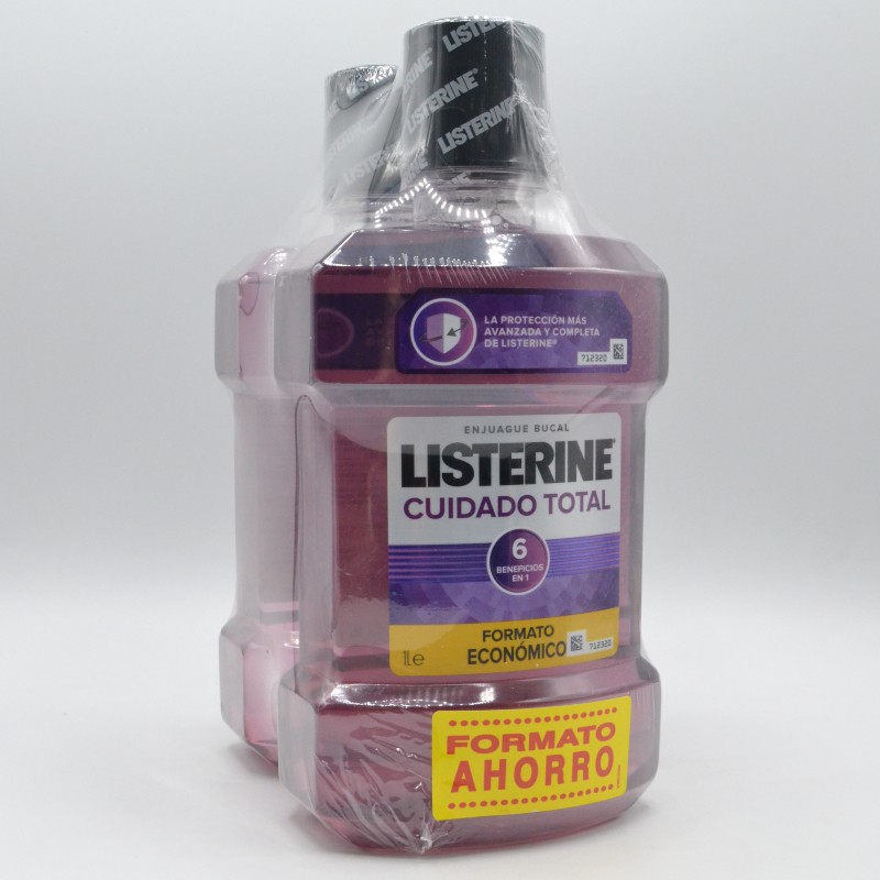 LISTERINE CUIDADO TOTAL PACK 1000 ML X 2UDS Encías, caries, dientes sensibles