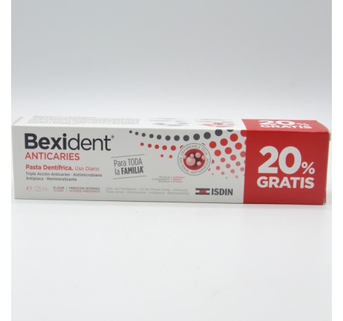 BEXIDENT ANTICARIES PASTA 125ML + 20% GRATIS Encías, caries, dientes sensibles