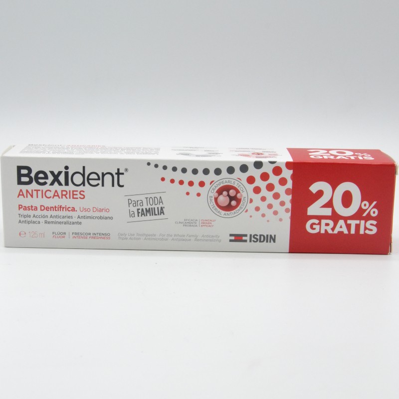 BEXIDENT ANTICARIES PASTA 125ML + 20% GRATIS Encías, caries, dientes sensibles