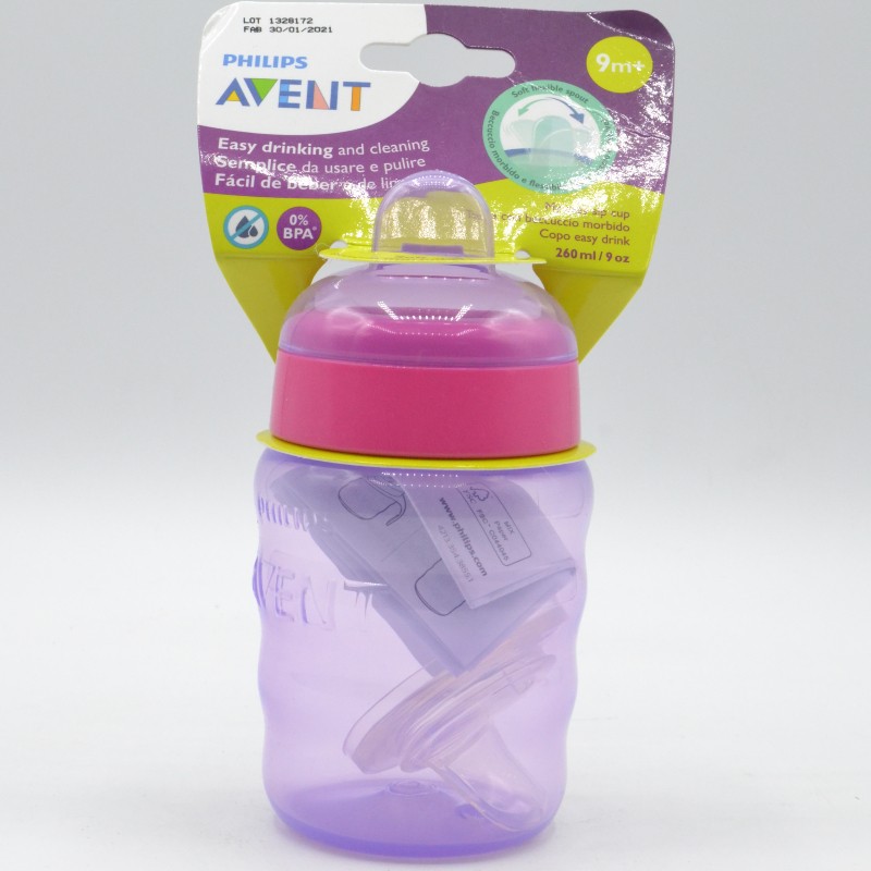 AVENT BOTELLA CON BOQUILLA BLANDA ROSA 260 ML Vajilla y accesorios