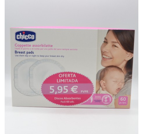 CHICCO DISCOS ABSORBENTES LACTANCIA 60U Lactancia