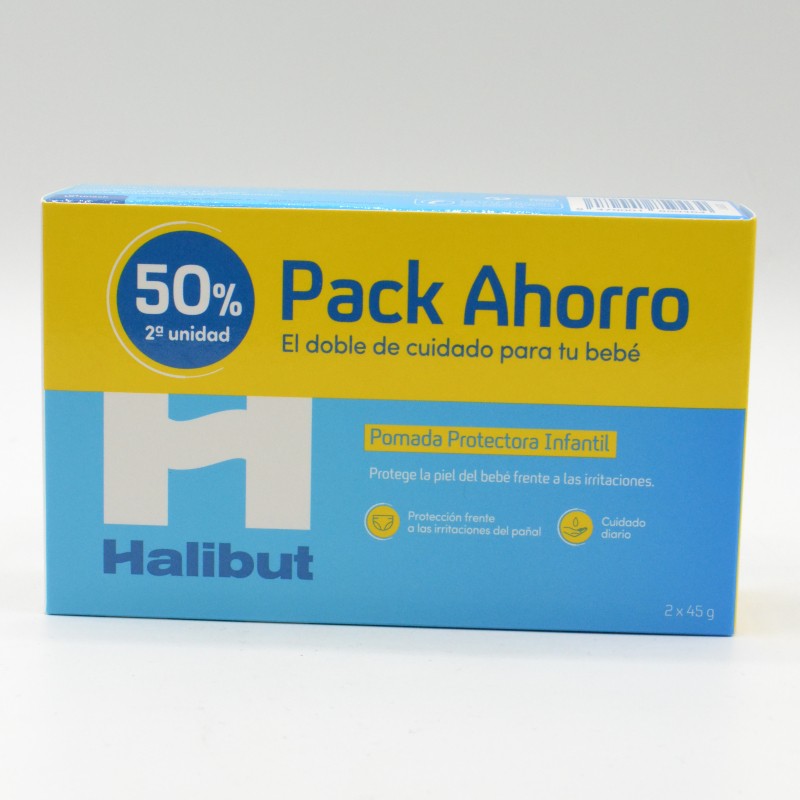 HALIBUT DERMO H POMADA PAÑAL PROTECTORA 2 X 45 G Cuidado del culete