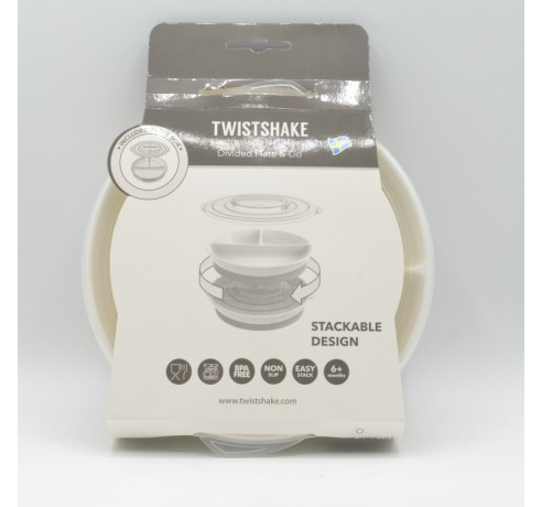 Twistshake Plato Dividido Color Blanco +6M 