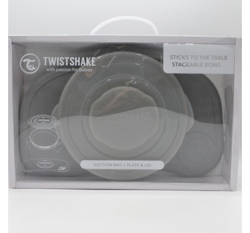 TWISTSHAKE MINI MANTEL + PLATO GRIS Vajilla y accesorios