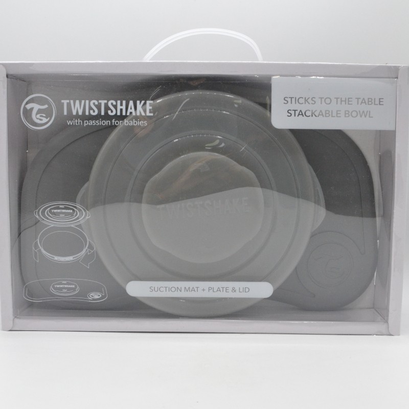 TWISTSHAKE MINI MANTEL + PLATO GRIS Vajilla y accesorios