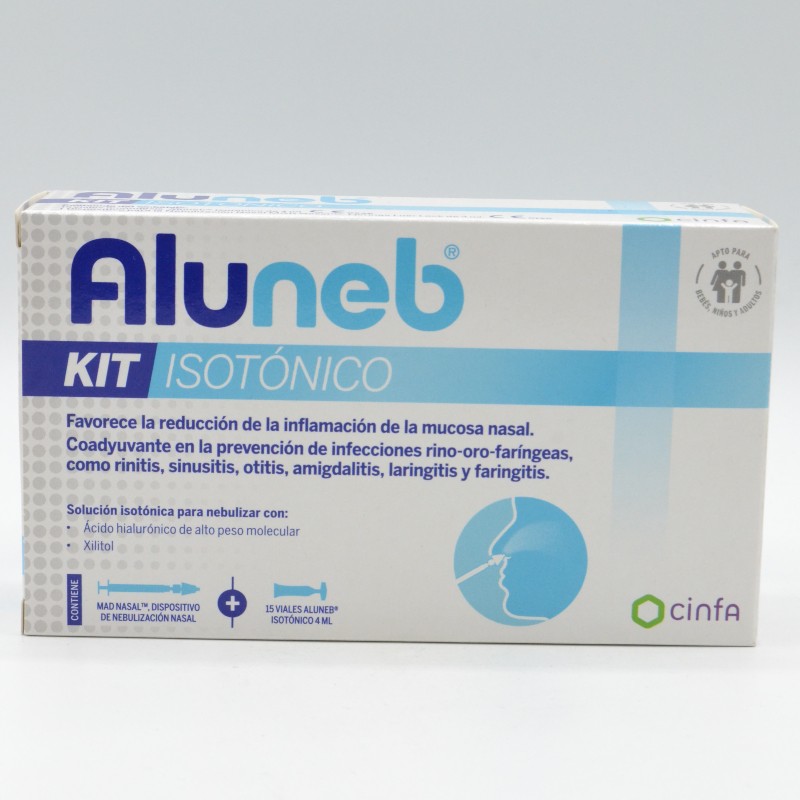 ALUNEB KIT ISOTONICO 15 VIALES MONODOSIS+DISPOSITIVO NASAL Higiene nasal