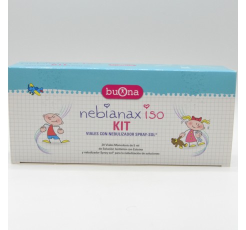 NEBIANAX ISO KIT 20 VIALES X 5 ML + SPRAY-SOL Limpieza nasal