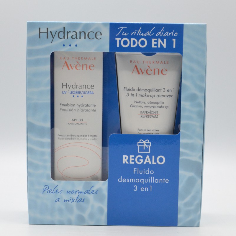 AVENE HYDRANCE LIGERA EMULSION SPF30+ 40ML + DESMAQUILLANTE 3EN1 100ML REGALO Hidratación