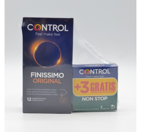 PRESERVATIVOS CONTROL FINISSIMO 12 U+3 NON STOP GRATIS Preservativos