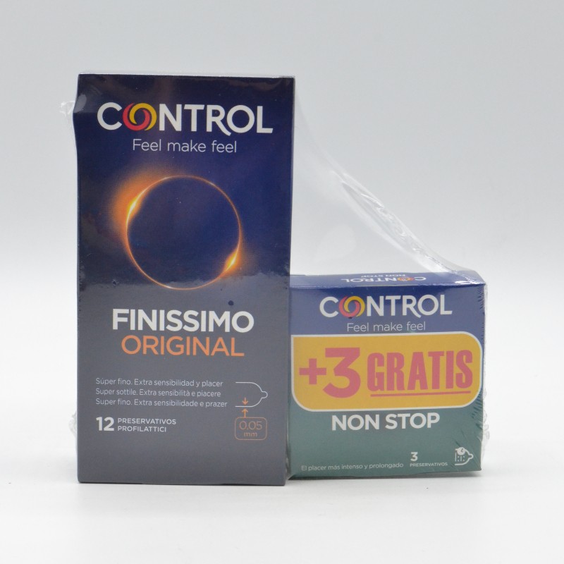 PRESERVATIVOS CONTROL FINISSIMO 12 U+3 NON STOP GRATIS Preservativos