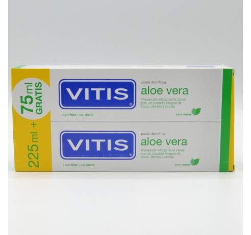 VITIS PASTA ALOE VERA MENTA DUPLO 2X150 ML Encías, caries, dientes sensibles