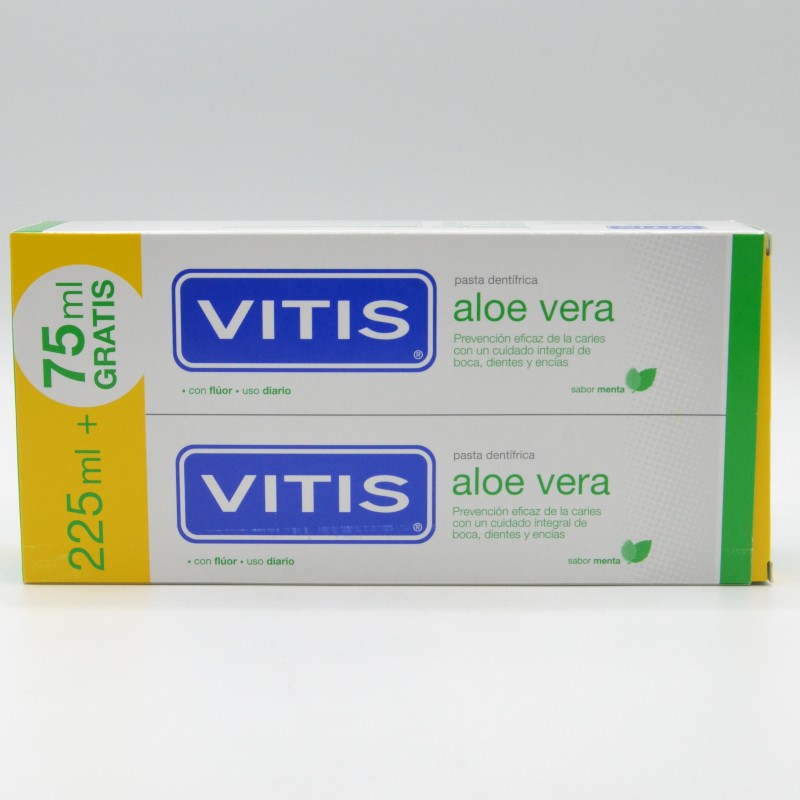 VITIS PASTA ALOE VERA MENTA DUPLO 2X150 ML Encías, caries, dientes sensibles