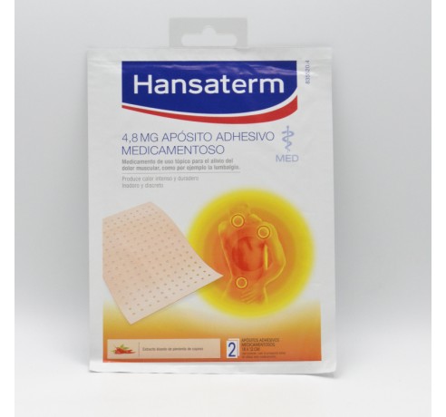 HANSATERM APOSITO ADHESIVO MEDICAMENTOSO CALOR 2UD Antiflamatorios tópicos