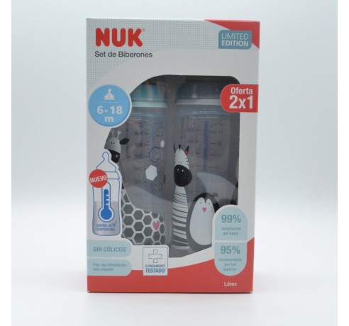 BIBERON NUK PACK LATEX 6-18M L 360ML 2X1 Biberones y tetinas