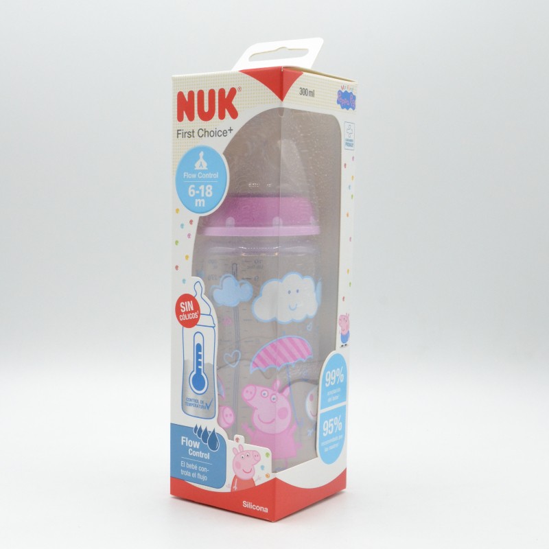 BIBERON NUK SILICONA PEPPA PIG 6-18M CORTE EN Y 300 ML Parafarmacia