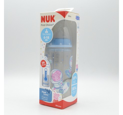 BIBERON NUK SILICONA PEPPA PIG 6-18M CORTE EN Y 300 ML Parafarmacia