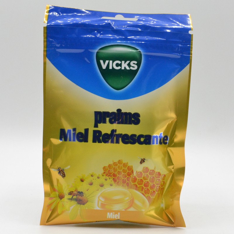 CARAMELOS VICKS PRAIMS MIEL REFRESCANTE BOLSA 72GR Caramelos y chicles