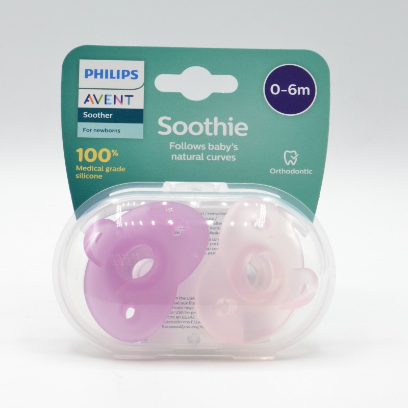 Avent chupete soothies silicona 0-6 meses niña Farmacia y