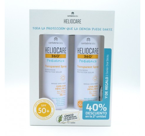 HELIOCARE 360º PEDIATRICS SPF 50+ SPRAY TRANSPARENTE 200MLX2 DUPLO 2º UD 40% Parafarmacia