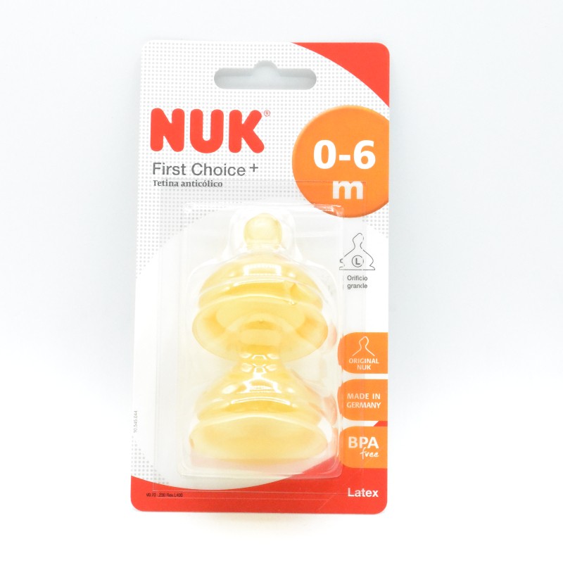 TETINA NUK LATEX 2U 0-6M L Biberones y tetinas