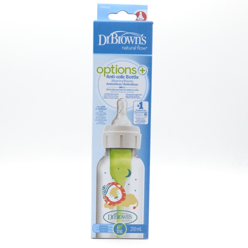 BIBERON DR.BROWN´S OPTIONS+ ESTRECHO 250 ML DIBUJO Parafarmacia