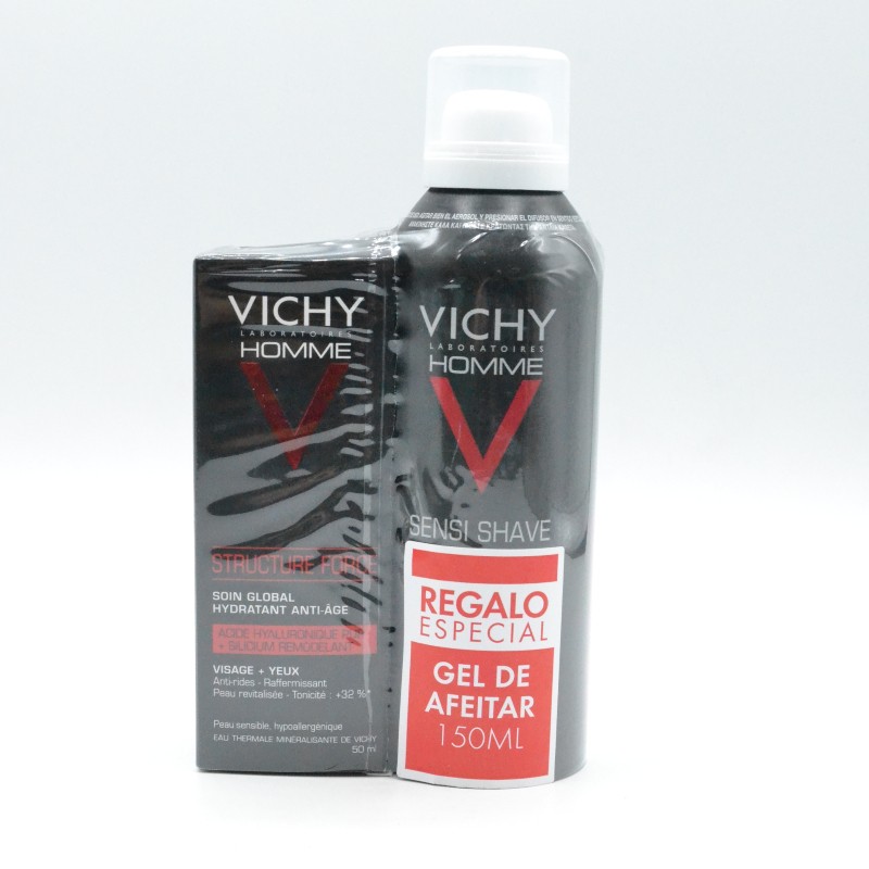 VICHY HOMME ANTIEDAD STRUCTURE FORCE 50 ML + GEL AFEITAR 150ML REGALO Parafarmacia