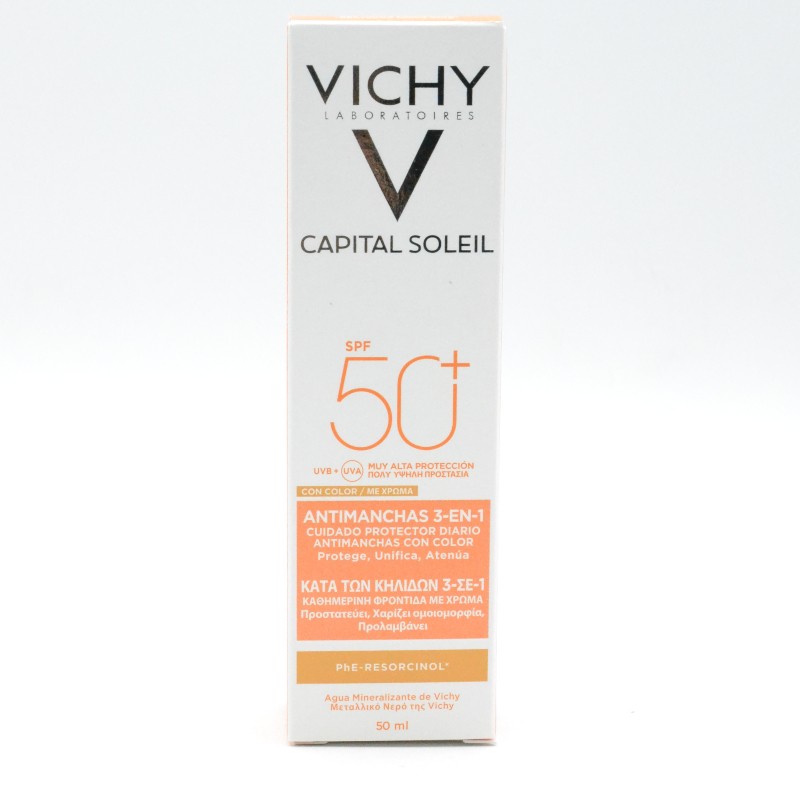 CAPITAL SOLEIL ANTIMANCHAS 3 EN 1 COLOR SPF50+ 50ML Facial adulto