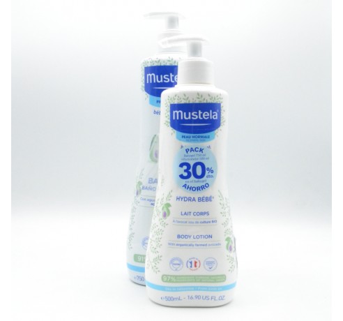 MUSTELA BABYGEL 750ML + HYDRA BEBE LECHE CORPORAL 500ML 30% DTO Parafarmacia