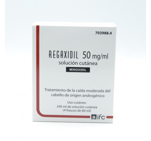 REGAXIDIL 50 MG/ML 4 FRASCOS 60ML SOLUCION CUTANEA 240 ML Parafarmacia