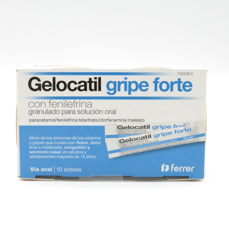 GELOCATIL GRIPE FORTE CON FENILEFRINA 10 SOBRES GRANULADO PARA SOLUCION ORAL Medicamentos