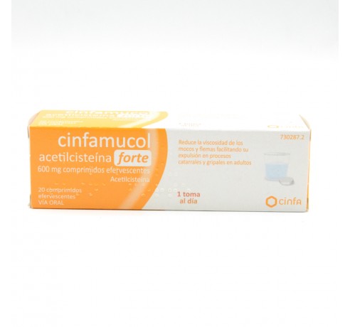 CINFAMUCOL ACETILCISTEINA FORTE 600X20 COM EFERV Medicamentos