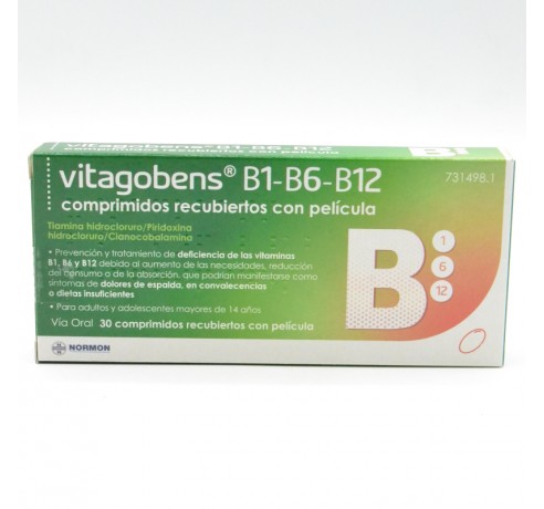 VITAGOBENS B1 B6 B12 30 COMPRIMIDOS RECUBIERTOS Parafarmacia