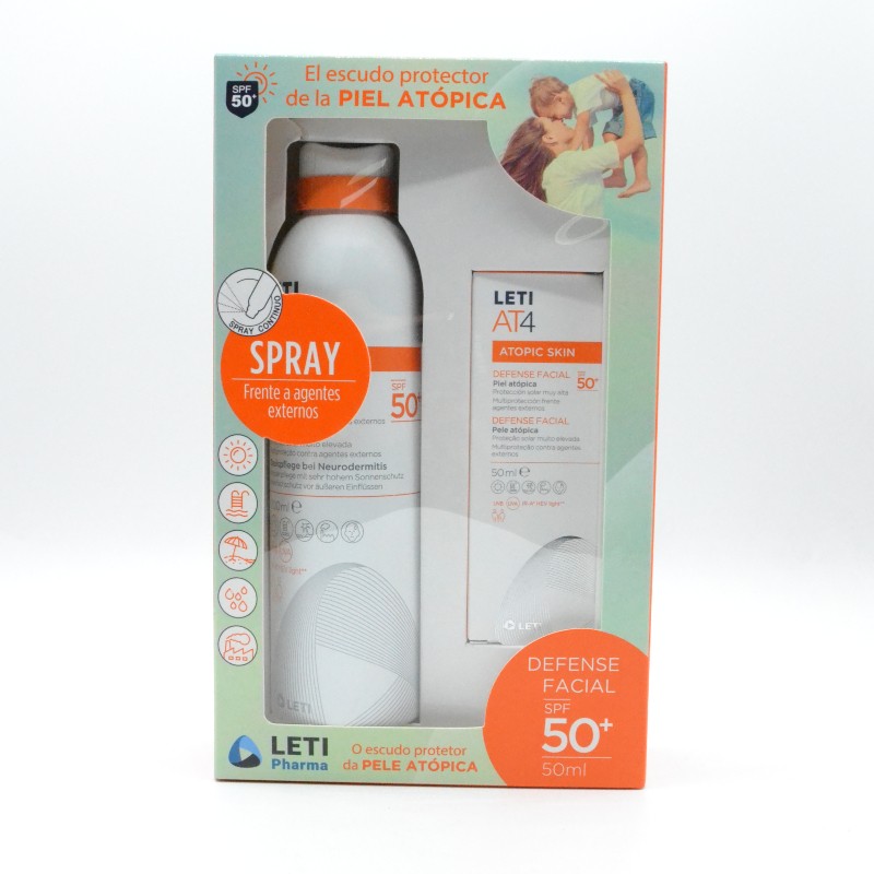 LETI AT-4 DEFENSE PACK SPRAY SFP 50+ 200 ML + FACIAL SFP 50+ Parafarmacia