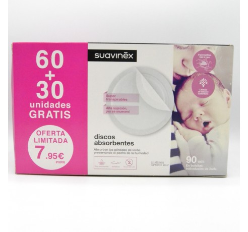 SUAVINEX DISCOS ABSORBENTES LACTANCIA 60 U + 30U GRATIS! Lactancia