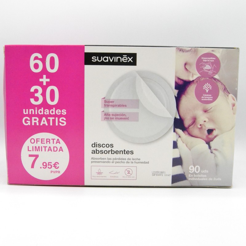 SUAVINEX DISCOS ABSORBENTES LACTANCIA 60 U + 30U GRATIS Lactancia