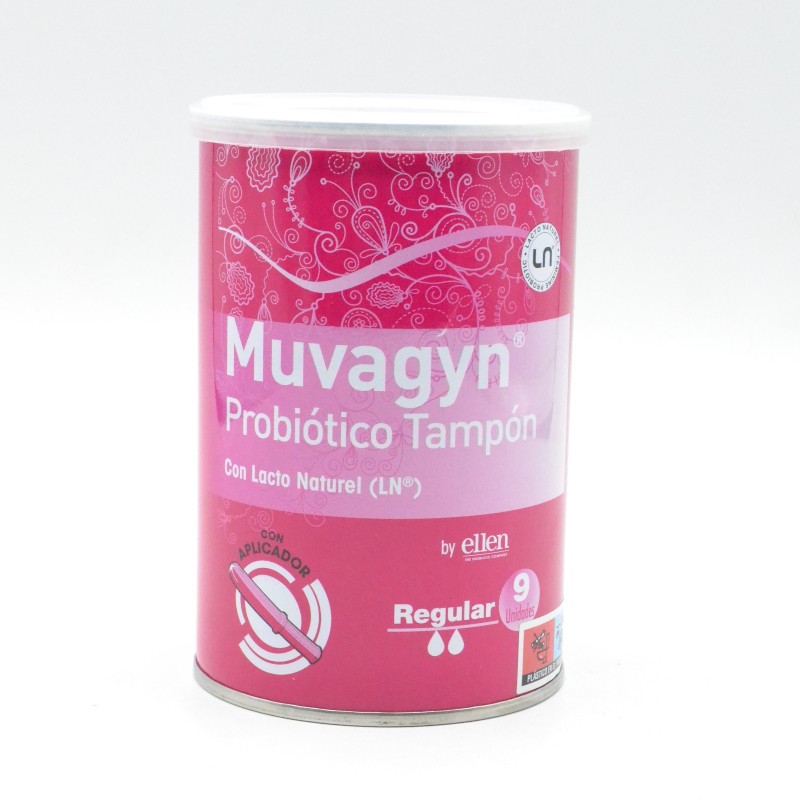 MUVAGYN TAMPON PROBIOTICO VAGINAL REGULAR CON APLICADOR 9 UDS Parafarmacia