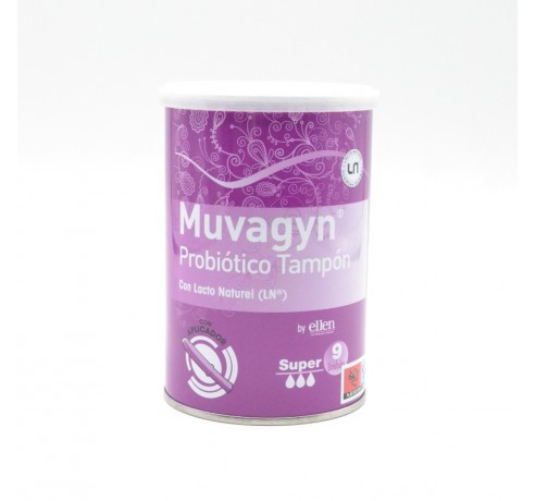 MUVAGYN TAMPON PROBIOTICO VAGINAL SUPER CON APLICADOR 9 UDS Parafarmacia