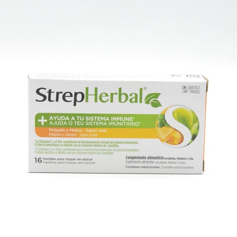 STREPHERBAL PROPOLIS Y MELISA 16 PASTILLAS PARA CHUPAR MIEL Parafarmacia