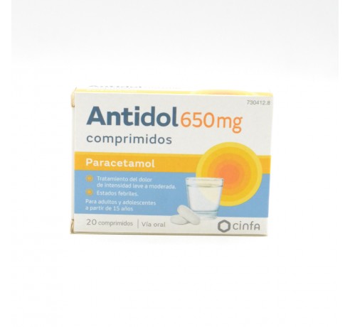 ANTIDOL 650 MG 20 COMPRIMIDOS Medicamentos