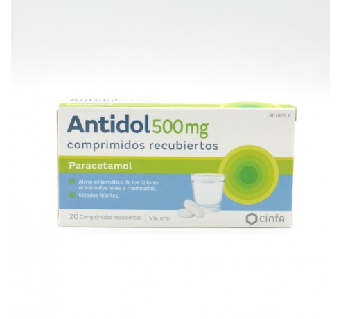 ANTIDOL 500 MG 20 COMPRIMIDOS RECUBIERTOS Paracetamol
