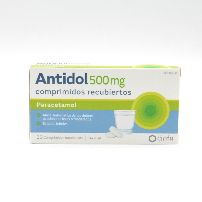 ANTIDOL 500 MG 20 COMPRIMIDOS RECUBIERTOS Paracetamol