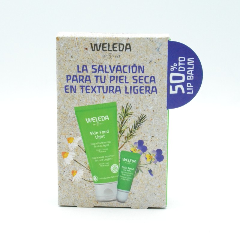 WELEDA SKIN FOOD PACK LIGHT 30ML + LIP BALM 50% DTO Hidratación y piel atópica