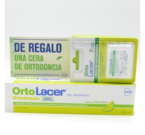 ORTOLACER PASTA LIMA 125ML + 7 BARRAS CERA REGALO Parafarmacia