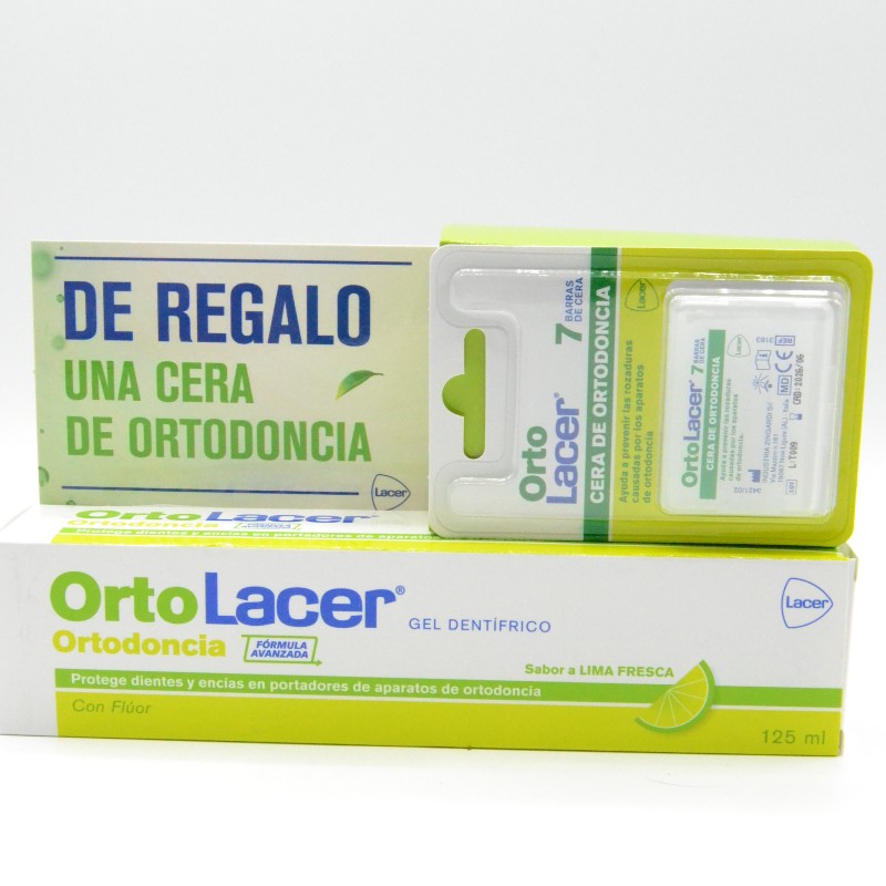 ORTOLACER PASTA LIMA 125ML + 7 BARRAS CERA REGALO Parafarmacia